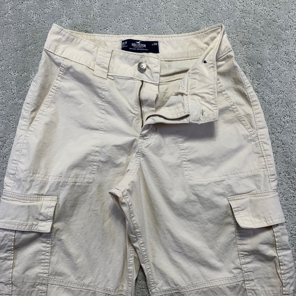 Hollister Womens Cargo Pants 3R W26 High Rise Vintage Baggy Beige Skate